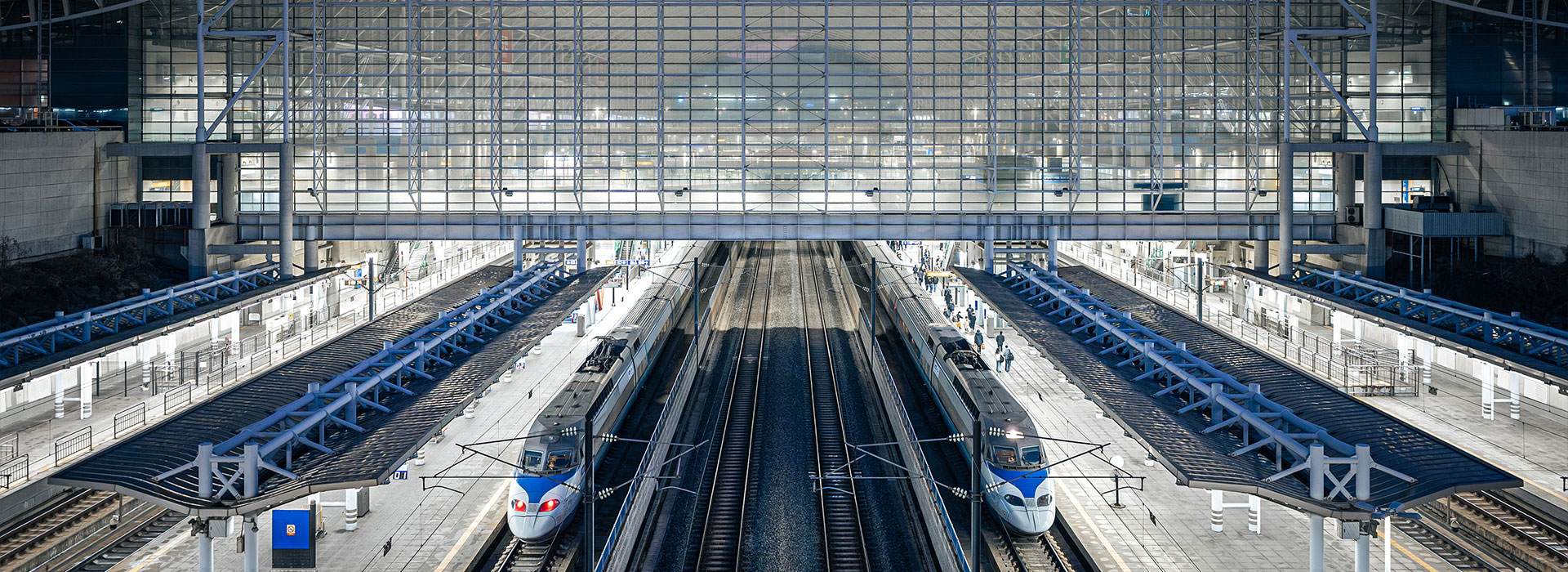 Train at station platform